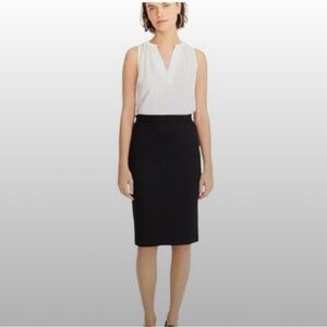 J Crew Fully Lined No. 2 Pencil Skirt, Black, Size 6, Cotton Blend, EUC
